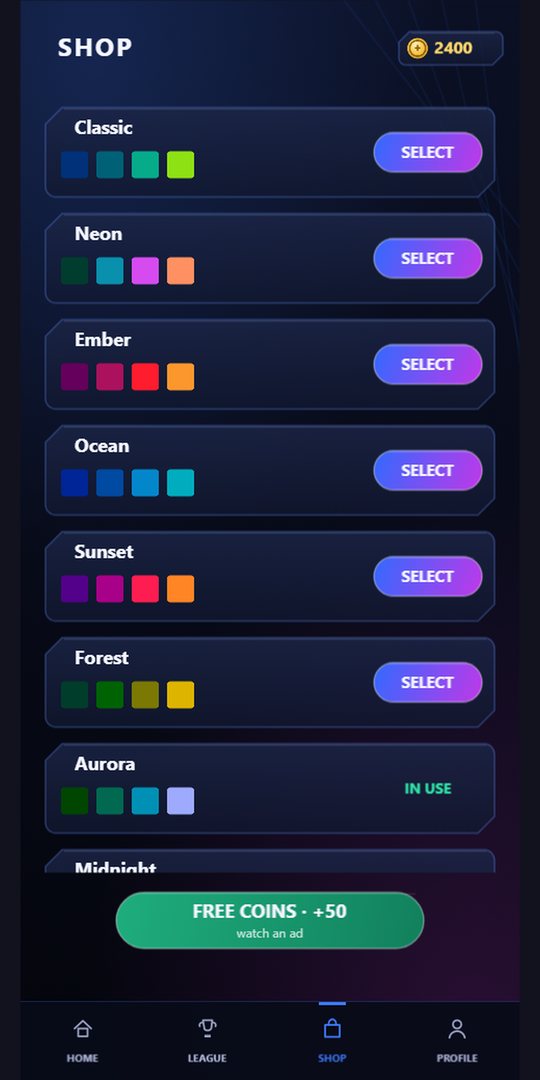 VS 2048 screenshot